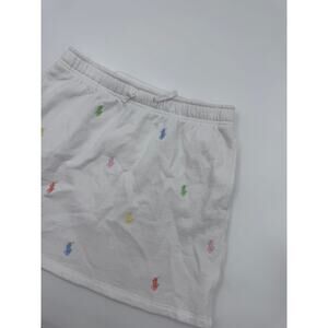 Ralph Lauren Girls Cotton Monogram Skirt Large‎ White